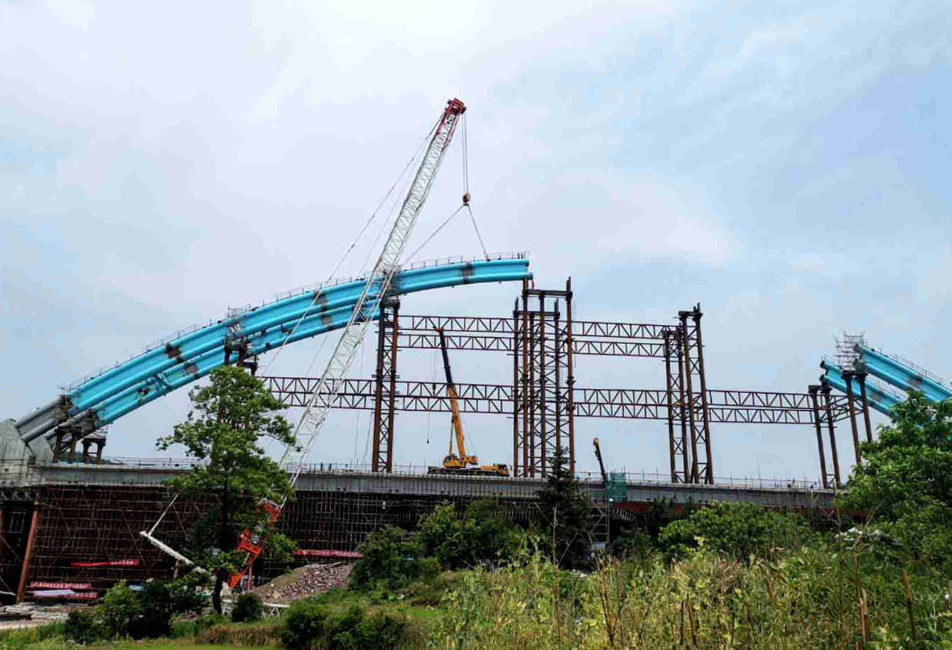 新建金華至臺州鐵路羅橋跨臺金高速公路特大橋